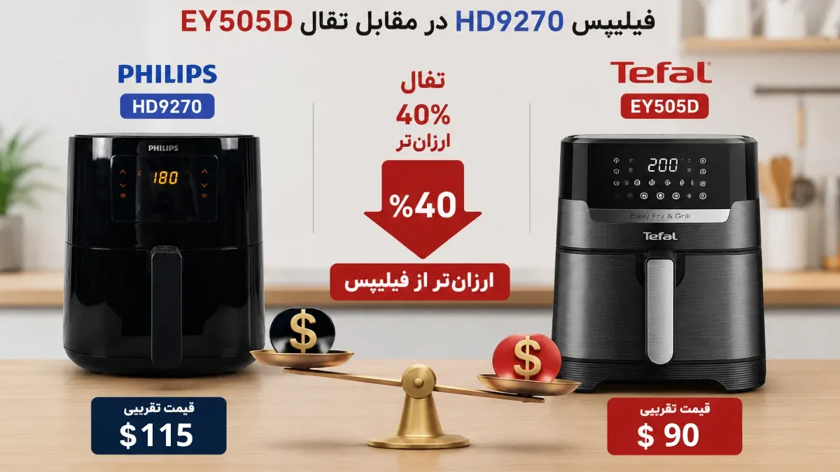 قیمت نسبتاً بالا سرخ کن فیلیپس 9270 از معایب سرخ کن بدون روغن فیلیپس 9270