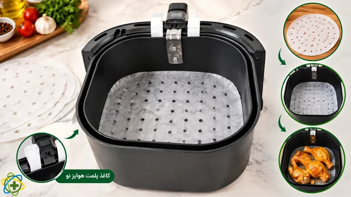 کاغذ هواپز در اموزش طرز تهیه مرغ کامل در سرخ کن بدون روغن کاغذ هواپز در اموزش طرز تهیه مرغ کامل در سرخ کن بدون روغن